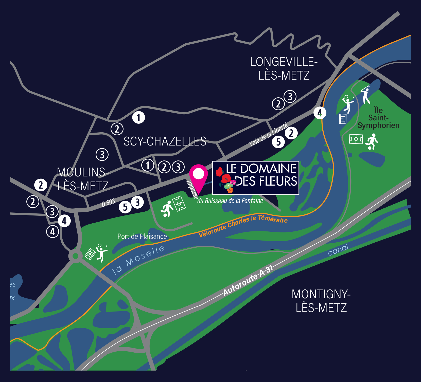 Staff Aménagement et Promotion - Les Hameaux de la Roseraie - Appartements neufs et maisons individuelles neuves à Marly - Plan de situation